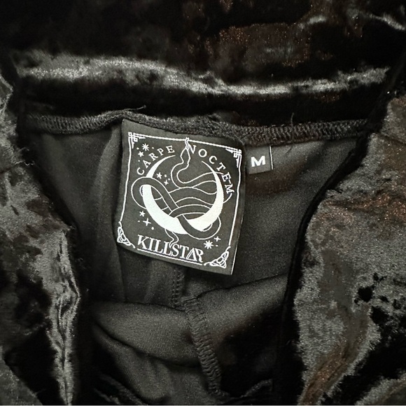 Killstar Midnight Black Velvet Leggings Size M - Picture 4 of 4